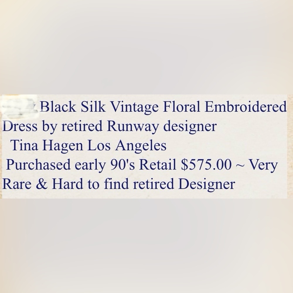 Tina Hagen L A SILK Vintage Dress Suit Embroidered Sz12 Formal Wedding guest - Picture 6 of 16